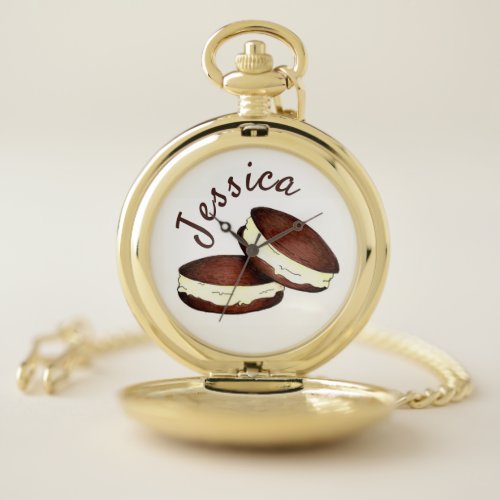 Personalized PA Dutch Maine Chocolate Whoopie Pie Pocket Watch