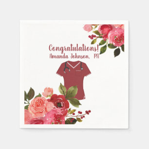 Personalized PA Physician Assistant Blue Scrubs Napkins