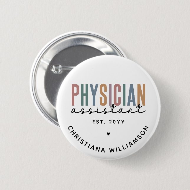 Personalized PA Physician Assistant Graduation Button (Front & Back)