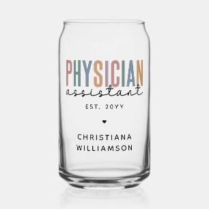 Personalized PA Physician Assistant Graduation Can Glass