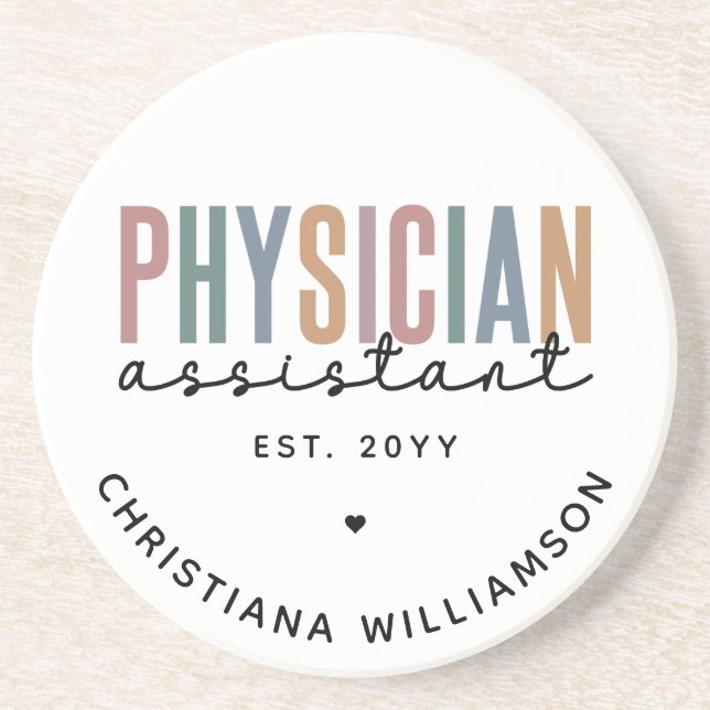 Personalized PA Physician Assistant Graduation Coaster (Front)