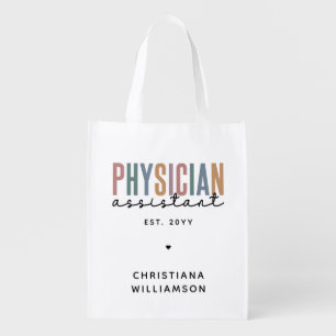Personalized PA Physician Assistant Graduation Grocery Bag