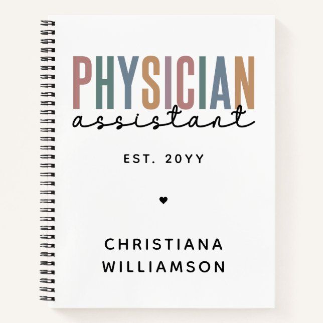 Personalized PA Physician Assistant Graduation Notebook (Front)