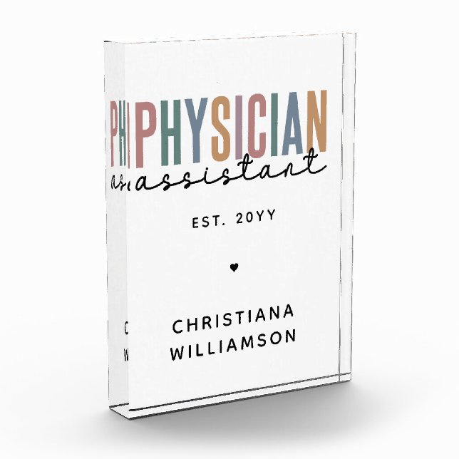 Personalized PA Physician Assistant Graduation Photo Block (Left)