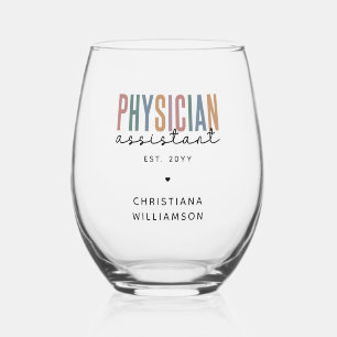 Personalized PA Physician Assistant Graduation Stemless Wine Glass