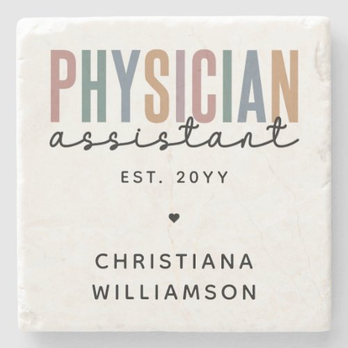 Personalized PA Physician Assistant Graduation Stone Coaster