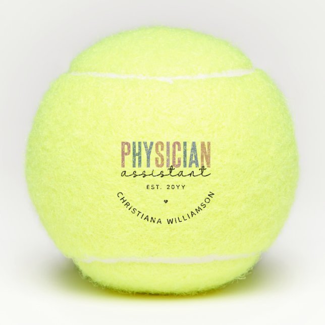 Personalized PA Physician Assistant Graduation Tennis Balls (Front)