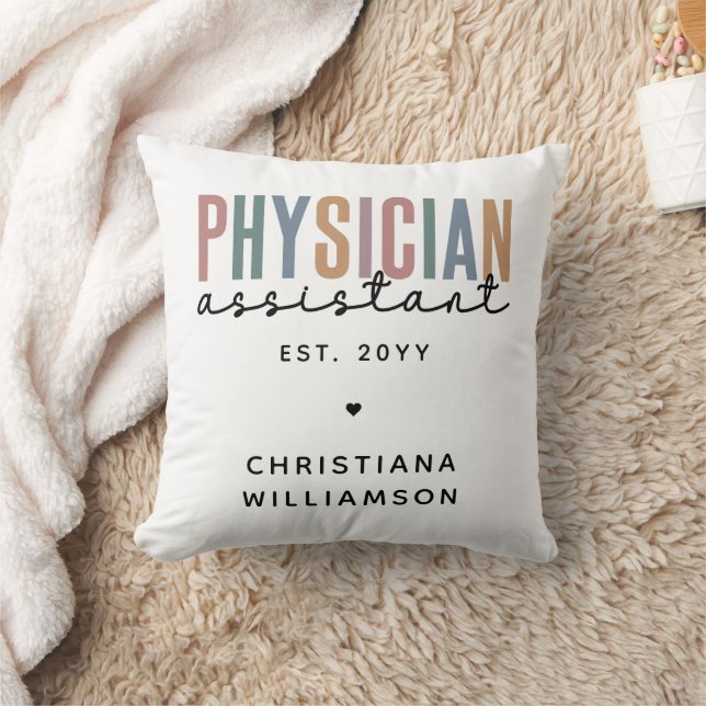 Personalized PA Physician Assistant Graduation Throw Pillow (Blanket)