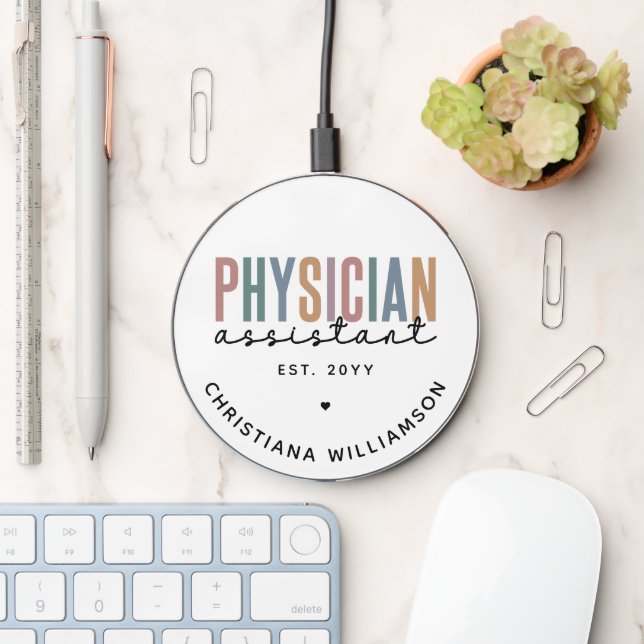 Personalized PA Physician Assistant Graduation Wireless Charger (Desk)