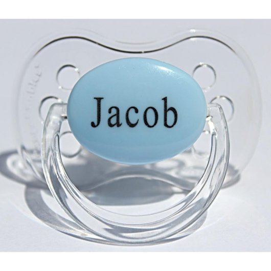 Personalized Pacifier & Pacifier Clip - Engraved (Front)
