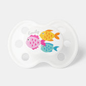 Personalized pacifier with cute fish and name (Front)