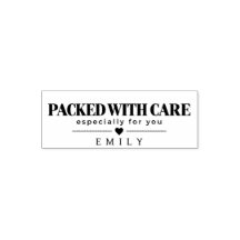 Personalized Packed With Care Small Business Stamp