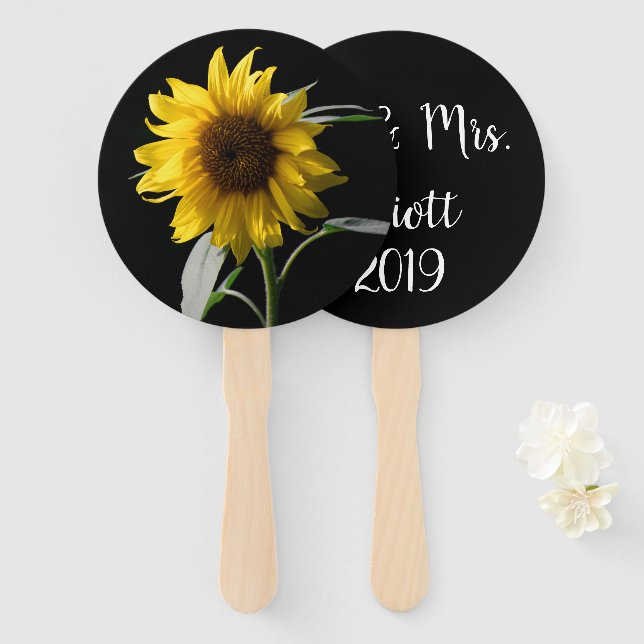 Personalized Paddle Fans for Summer Weddings (Front and Back)