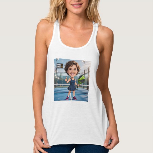 Personalized Paddle/Pickleball Caricature   Tank Top (Front)