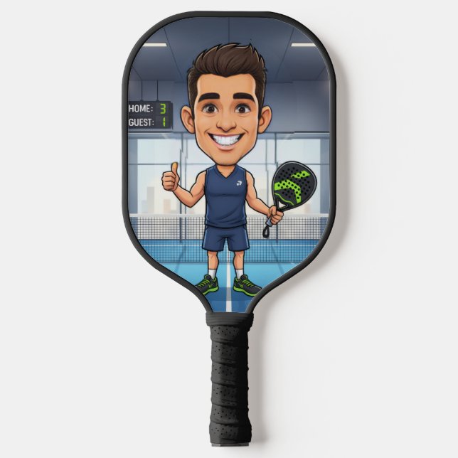 Personalized Paddle/Pickleball Player Caricature Carbon Fiber Pickleball Paddle (Front)