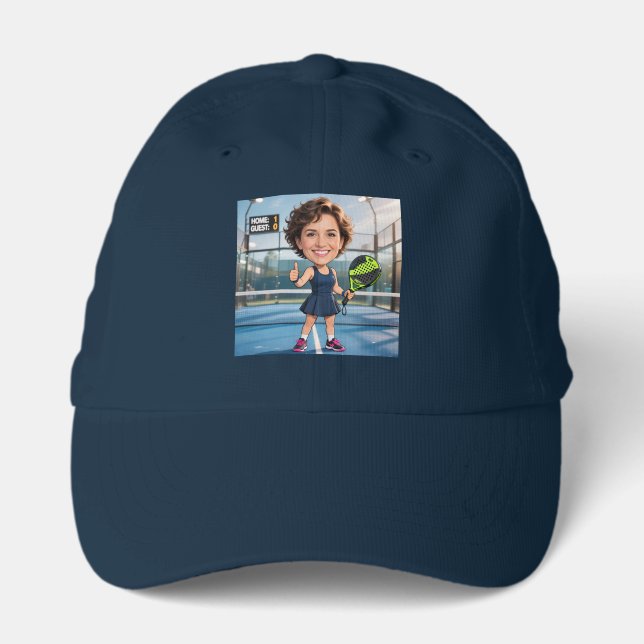 Personalized Paddle/Pickleball Star Caricature Performance Cap (Front)