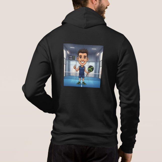Personalized Paddle Player Cartoon Caricature Hoodie (Back)