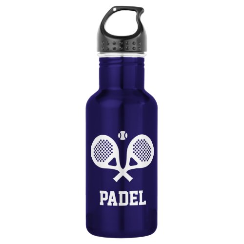 Personalized padel tennis racket sports stainless steel water bottle