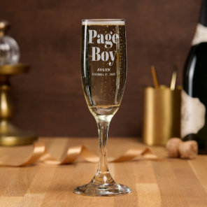 Personalized Page Boy Wedding Champagne Flute