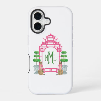 Personalized Pagoda Monogram iPhone 16 tough case