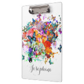 Personalized Paint splash Butterflies clipboard (Left)