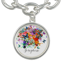 Personalized Paint splash Butterflies Pop Art Bracelet