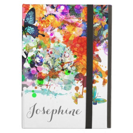 Personalized Paint Splash Butterflies Pop Art Cover For Ipad Air