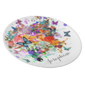 Personalized Paint splash Butterflies Pop Art Dinner Plate (Right Side)