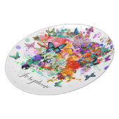 Personalized Paint splash Butterflies Pop Art Dinner Plate (Left Side)