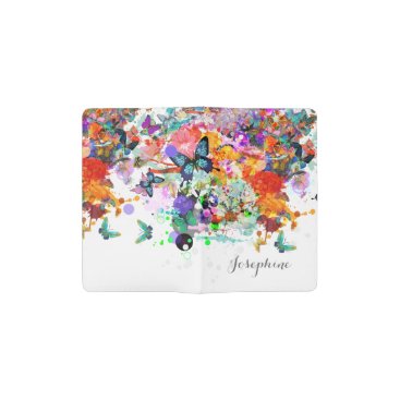 Personalized Paint splash Butterflies Pop Art Pocket Moleskine Notebook