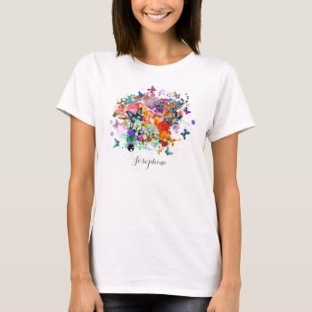 Personalized Paint Splash Butterflies Pop Art T-shirt by PersonalizationShop at Zazzle