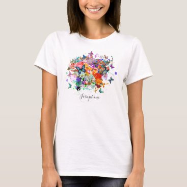 Personalized Paint splash Butterflies Pop Art T-Shirt