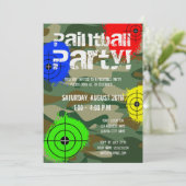 Personalized paintball party invitations (Standing Front)