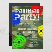 Personalized paintball party invitations (Front/Back)