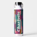 Personalized Painted Brushstrokes Purple Water Bottle<br><div class="desc">A Bold,  colorful and Painted Brushstroke design that you can customize with a name,  monogram,  initials or other text.</div>