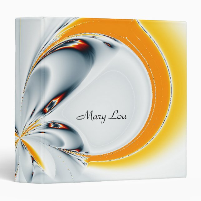 Personalized Painted Fractal Bright Binder (Front/Spine)