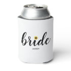 Personalized Painted Sunflower Bride Can Cooler