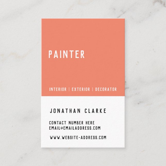 Personalized Painter/Artist Business Card (Front)