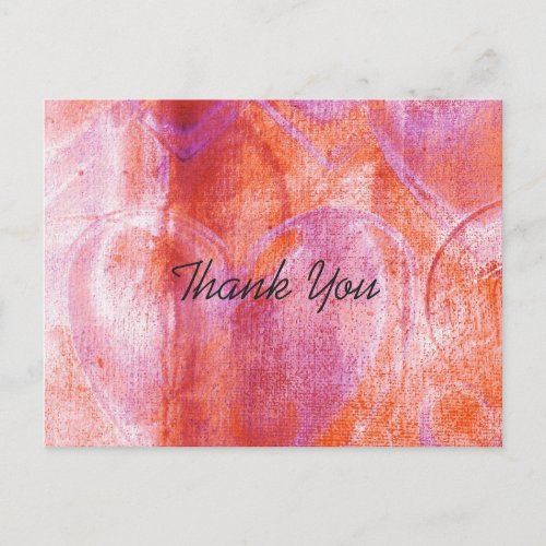 Personalized painting Watercolor Thank You Postcard