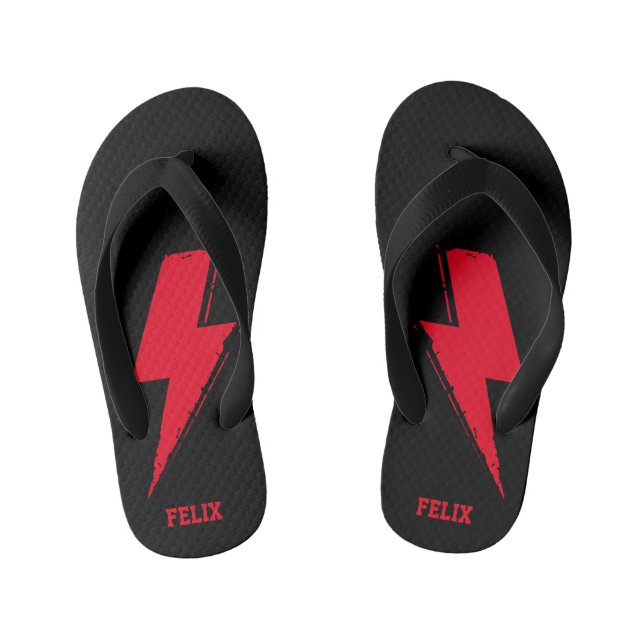 Personalized Pair of Lightning Flip Flops (Footbed)