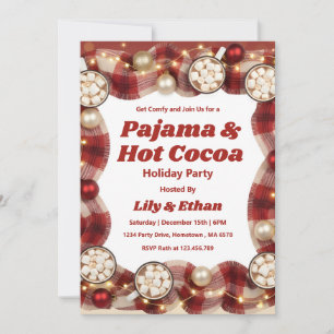 Personalized Pajama & Hot Cocoa Christmas Party Invitation