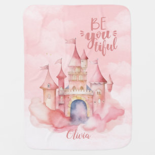 Personalized Palace in Peach "Be You tiful "Cloud Baby Blanket
