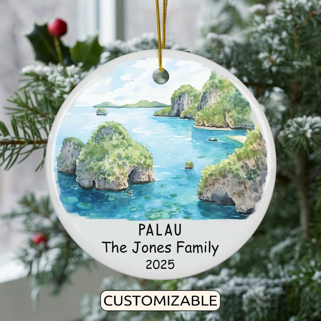 Personalized Palau Ornament, Oceania Ceramic Ornament (Creator Uploaded)