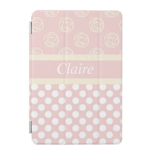 Personalized Pale Pink and Soft Yellow with Name  iPad Mini Cover (Front)
