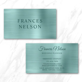 Personalized Pale Turquoise Foil Business Card