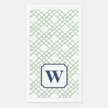 Personalized Palm Beach Green Lattice Monogram 