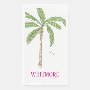 Personalized Palm Beach Palm Tree Paper Guest Towels
