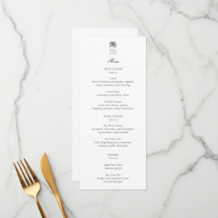 Personalized Palm Tree Beach Elegant Wedding Menu