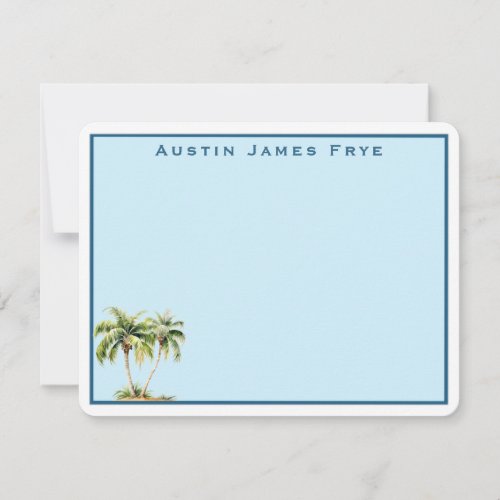 Personalized Palm Tree Border Stationery Note Card