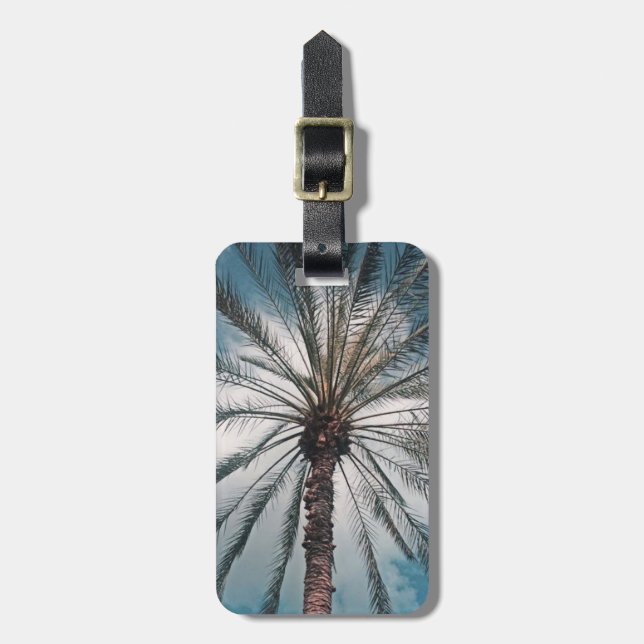 Personalized palm tree - luggage tag (Front Vertical)